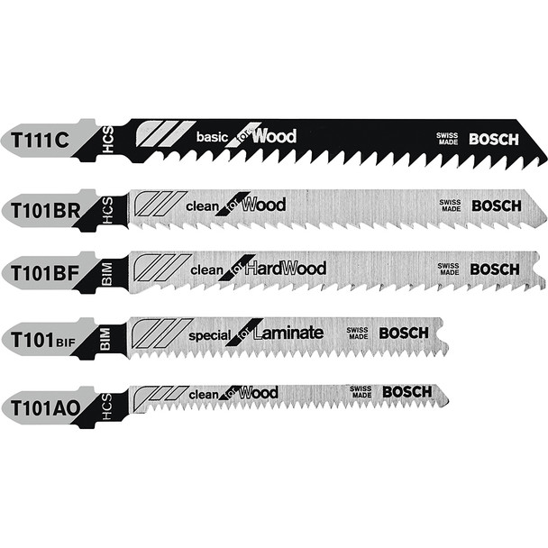 5 pc. T-Shank Jig Saw Blades TPW005