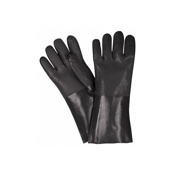 6514SJ Chemical Resistant Gloves, PVC, 14 in L, 59.00 mil, Black, L, 1 PR