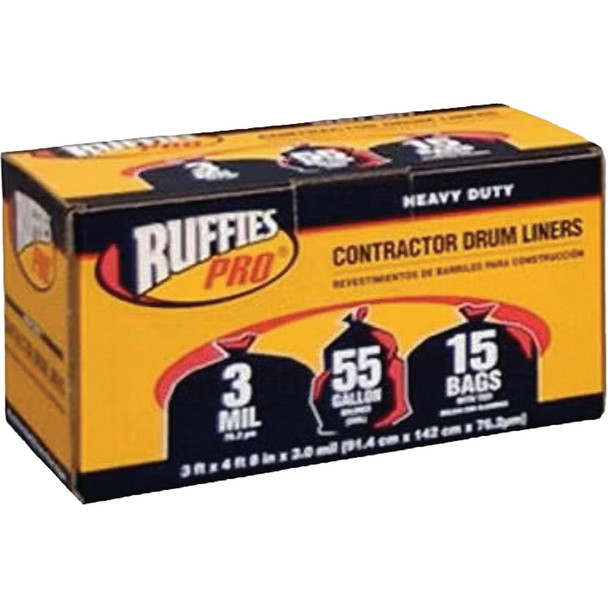 Ruffies Pro 55 Gal. Heavy-Duty Industrial Drum Liner (15-Count) 1190275