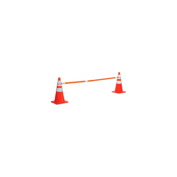 Global Industrial Retractable Cone Bar 5' - 8' L Orange w/ Reflective Tape