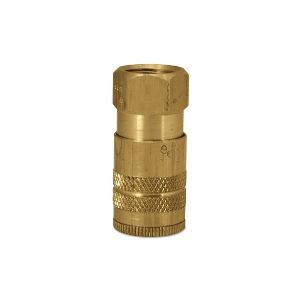 Air Chief Industrial Semi-Auto Coupler, Pipe Thread, 1/4 in Body Size, 3/8 in (NPT) F, Brass