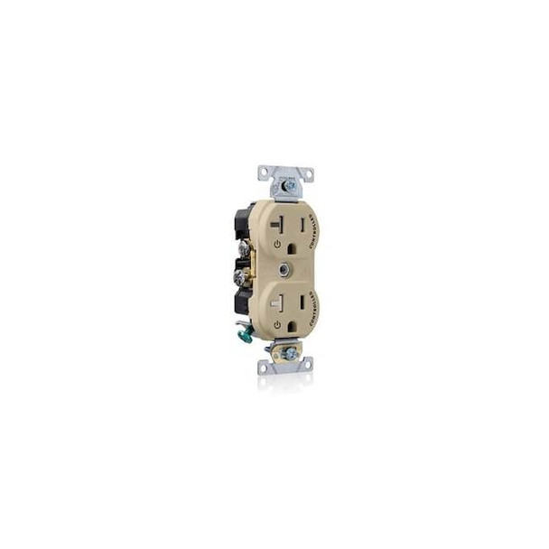 Leviton Duplex Outlet, Ivory 20A, 125V, TR TBR20-S1I