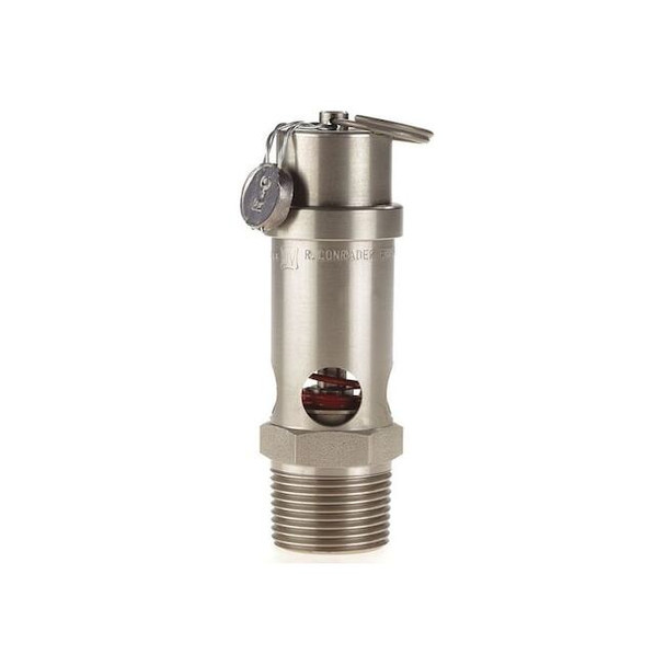 Conrader Safety Valve,Soft Seat,3/4In,125 PSI,SS SRV530-3/4-V-SS-125