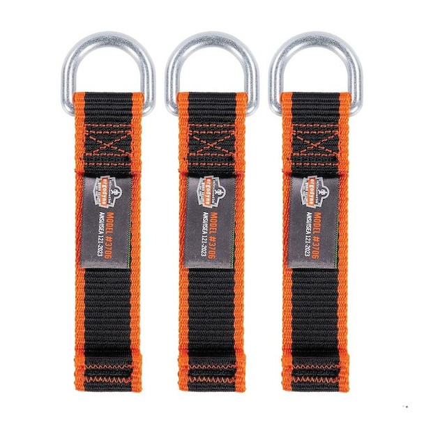 Ergodyne Web Tool Tether, D-Ring Tool Tail, Black, 3PK 3706