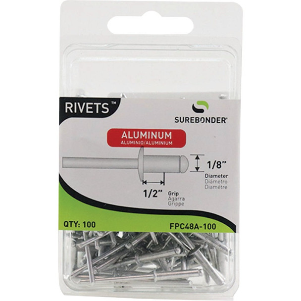 Surebonder 1/8 In. x 1/2 In. Aluminum Rivet (100-Pack) FPC48A-100