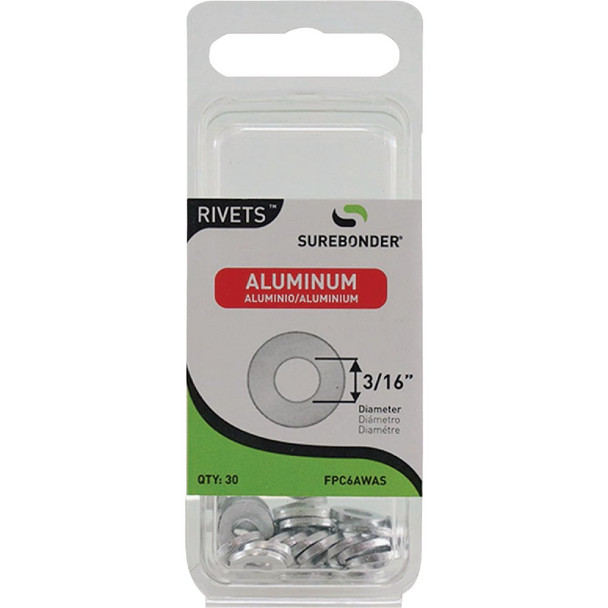 Surebonder 3/16 In. Aluminum Rivet Washer (30-Pack) FPC6AWAS