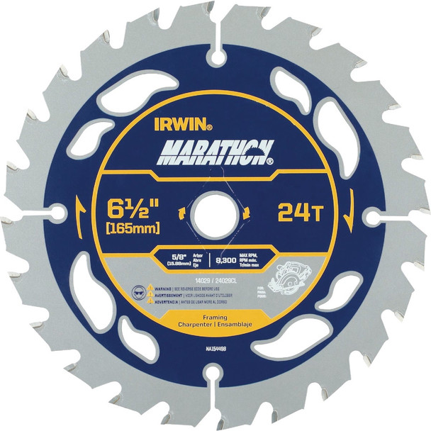 Irwin Marathon 6-1/2 In. 24-Tooth Circular Saw Blade 14029