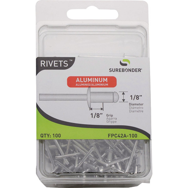 Surebonder 1/8 In. x 1/8 In. Aluminum Rivet (100-Pack) FPC42A-100