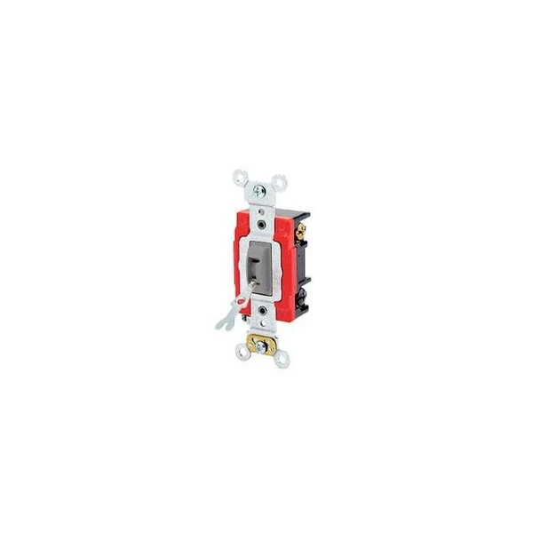 Leviton Wall Switch, 2 hp, Locking, 20 A, Gray 1223-2GL
