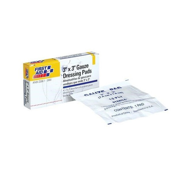 Gauze Pads, 3" x 3", 8 Box/60 Case