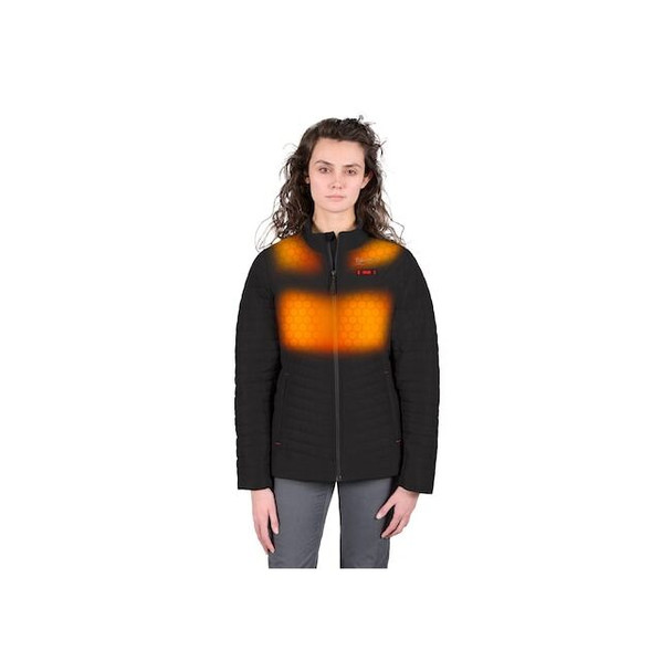M12 Women's Heated Jacket, Black, Heats 3 to 12 Hours, 2 Outside Pockets, S