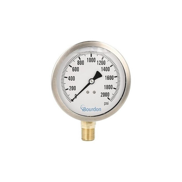 Bourdon Pressure Gauge, 1/4 in NPT, Bottom Location MAX5-D62.H32