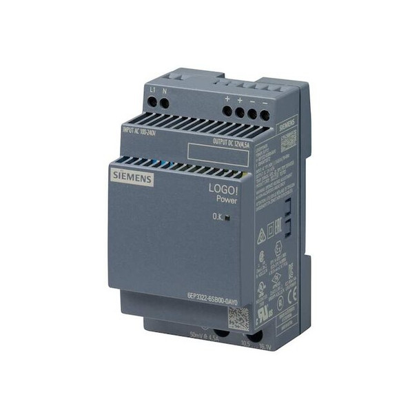 Stabilized Power Supply, 100/240V AC, 12V DC, 54 W, 4.5 A, DIN Rail