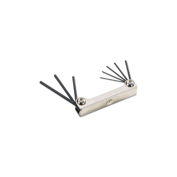 8 Pc. Folding Hex Key Sets, 8 per holder, Hex Tip, Inch