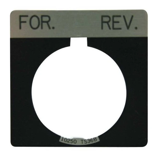 Eaton LegendPlate,For-Rev,White/Black,Square 10250TS38