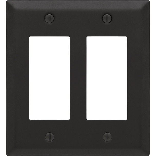 Amerelle Century 2-Gang Black Steel Wall Plate 163RRMB