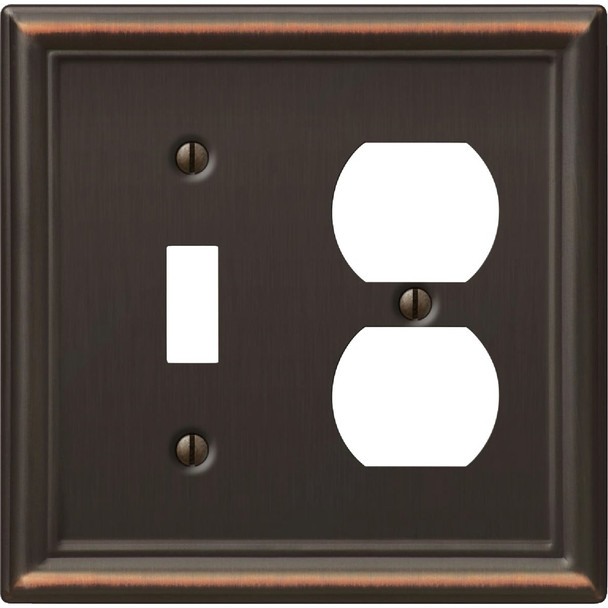 Amerelle Chelsea 2Gang Aged Bronze Steel Duplex Wall Plate 149TDDB