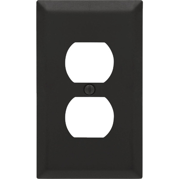 Amerelle Century 1-Gang Black Steel Duplex Wall Plate 163DMB