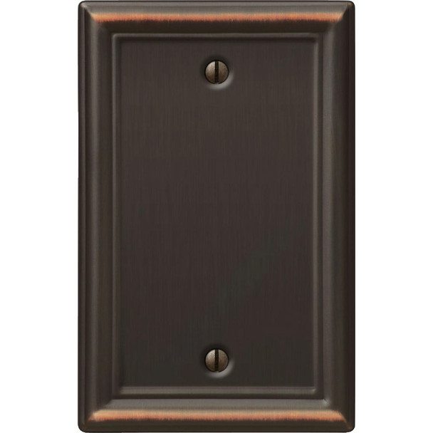 Amerelle Chelsea 1-Gang Aged Bronze Steel Blank Wall Plate 149BDB