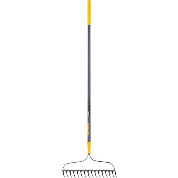 True Temper 57 In. Double-Play Bow Garden Rake with Fiberglass Handle (16-Tine)
