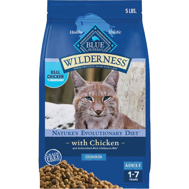 Blue Buffalo Wilderness 5 Lb. Chicken Indoor Adult Dry Cat Food 596186