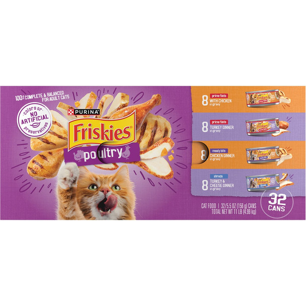 Friskies Poultry Variety Cat Food (32-Pack) 45424
