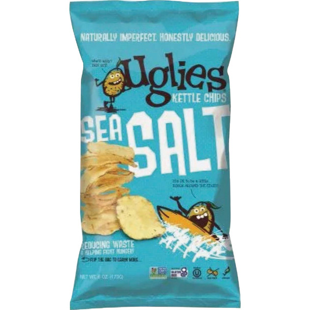 Uglies 6 Oz. Sea Salt Kettle Potato Chips 161023 Pack of 12