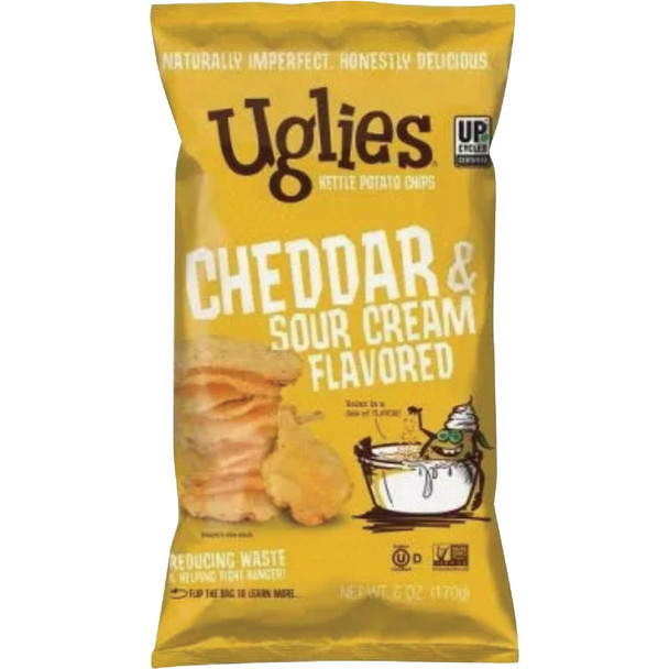 Uglies 6 Oz. Cheddar and Sour Cream Kettle Potato Chips 161856 Pack of 12