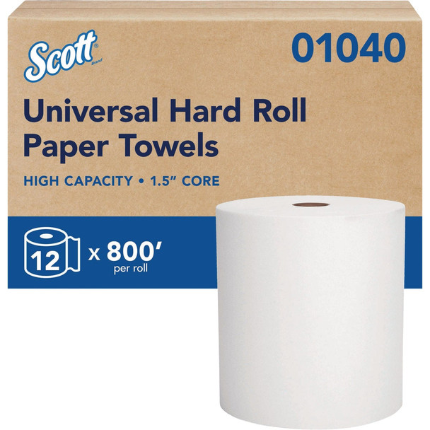 Scott 8 In. x 800 Ft. Hard Roll Paper Towel (12-Pack) 01040
