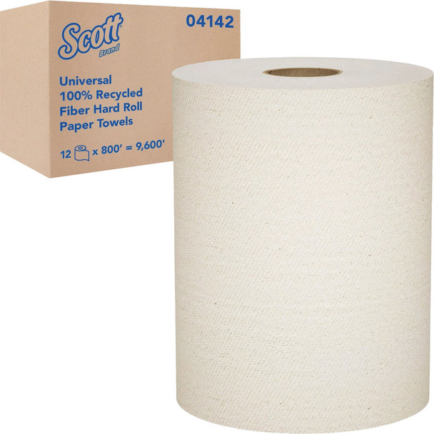 Scott 8 In. x 800 Ft. Natural Hard Roll Paper Towel (12-Pack) 04142
