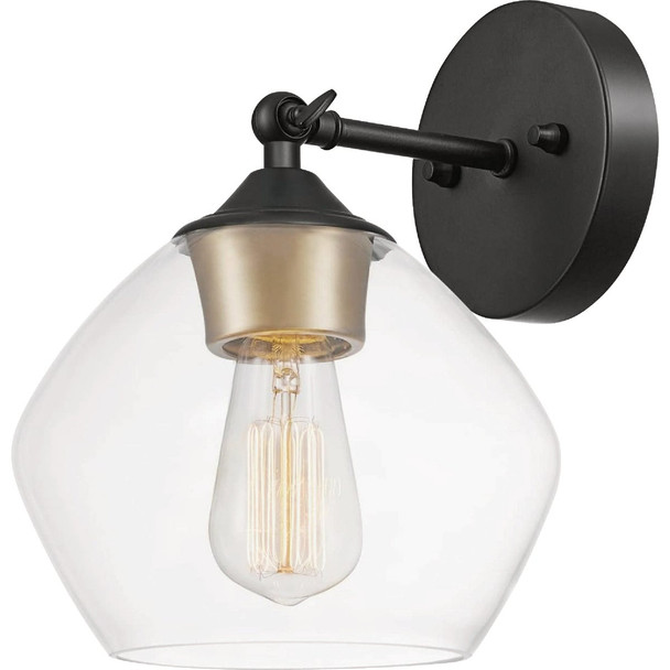 Globe Electric Matte Black 1-Light Dimmable Wall Sconce 51367