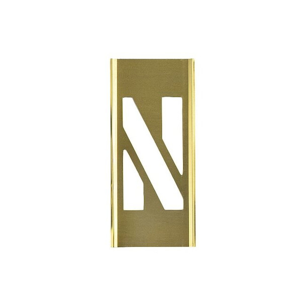 Stencil Sort-1" Brass Gothic N, Letter, Gothic Font, Brass, 1 Pieces
