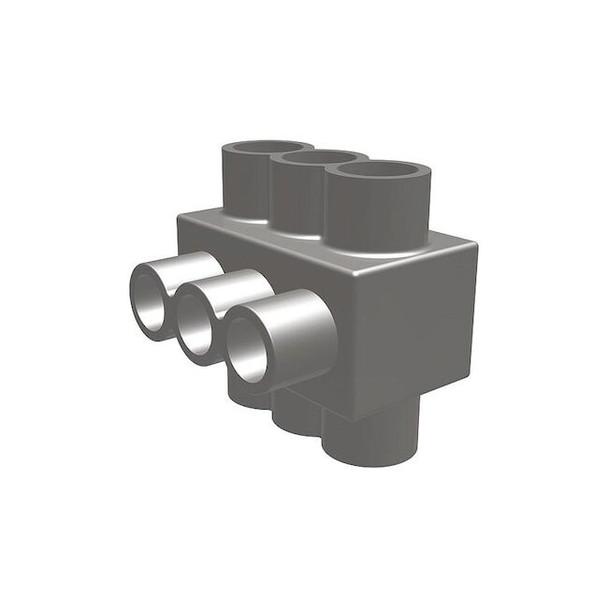 Burndy MultitapConnector,Alum,Blk,Hex,6Port 1PLD6006