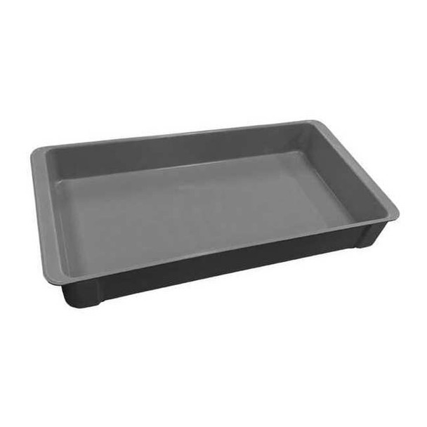 Stackable Storage Container, 3.1 gal, 23-3/8 in L x 12 in W x 3-1/8 in H, Gray