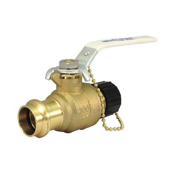 Milwaukee Valve 1/2" Press x Hose Cap Brass Ball Valve Inline UPBA-480BH-  12