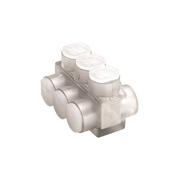 Burndy MultitapConnector,Alum,Clear,Hex,6Port BIBD3506