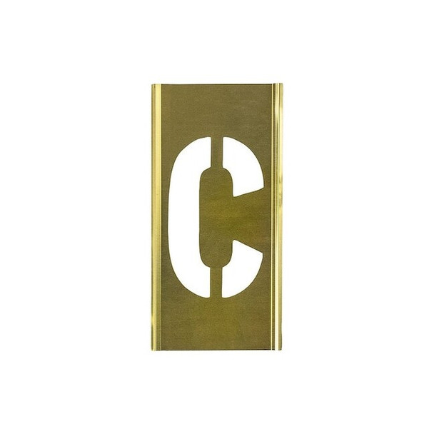 Stencil Sort-1" Brass Gothic C, Letter, Gothic Font, Brass, 1 Pieces