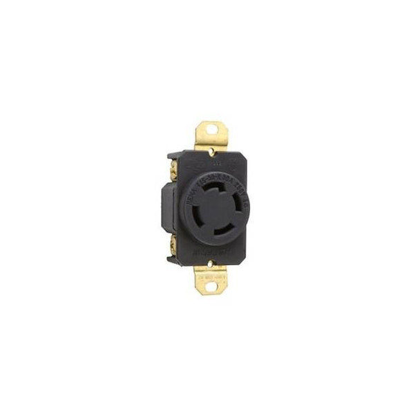 Legrand LockingReceptacle,30A,3hp,250VAC,Black L1530R