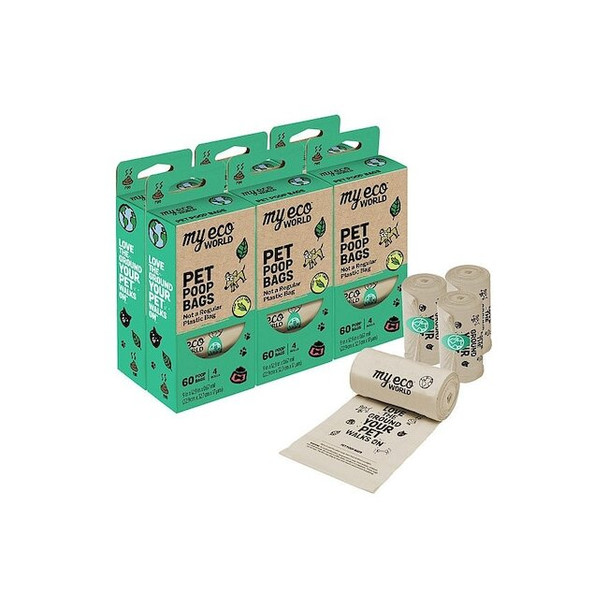 Myecoworld Pet Waste Bags, Gry, PK6 PSB-C-0219-4R-6P