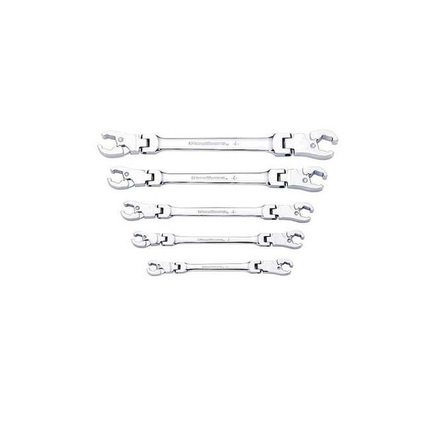 Gearwrench 5 Piece Ratcheting Flex Head Flare Nut SAE Wrench Set 89100