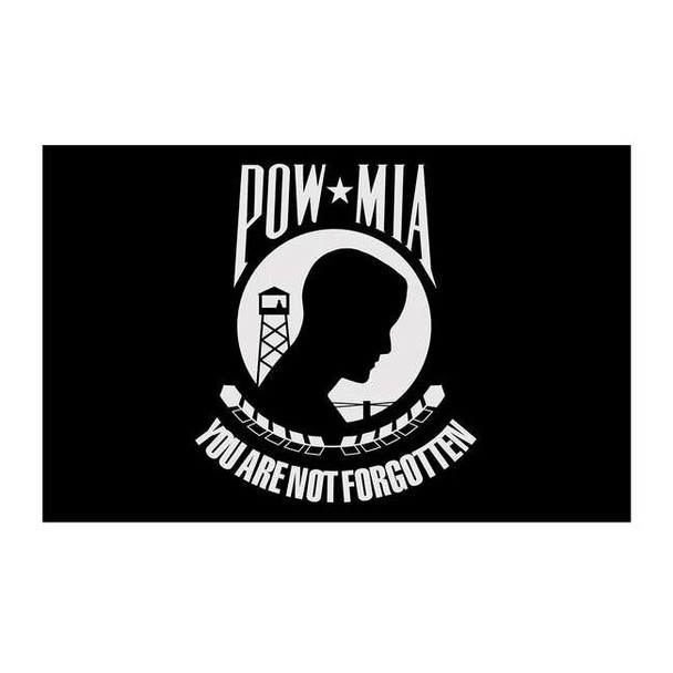 Annin Flagmakers Pow Mia Flag,5x8 Ft,Nylon, You are not forgotten, Black 378997