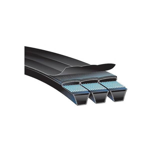 Banded V-Belt, Hi-Power II PowerBand, B120, B, EPDM, 123 in, 0.66 in Top Width