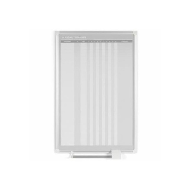 In/Out Board, Steel, 36 in, 24 in, Aluminum Frame, White/Gray, Matte