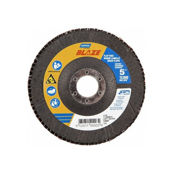 Norton Abrasives Flap Disc,Ceramic,Type 29,5" dia 66261190003 Pack of 10