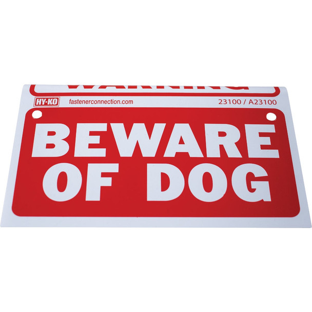Hy-Ko Beware of Dog Sign A23100