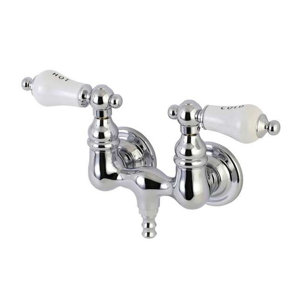 Wall-Mount Clawfoot Tub Faucet, Polished Chrome, Tub Wall Mount