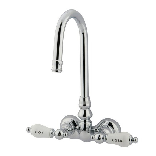 Wall-Mount Clawfoot Tub Faucet, Polished Chrome, Tub Wall Mount