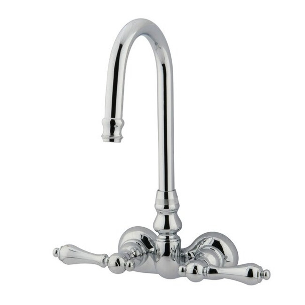 Wall-Mount Clawfoot Tub Faucet, Polished Chrome, Tub Wall Mount