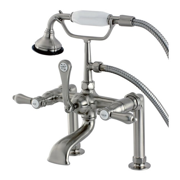 Deck-Mount Clawfoot Tub Faucet, Brushed Nickel, Deck Mount