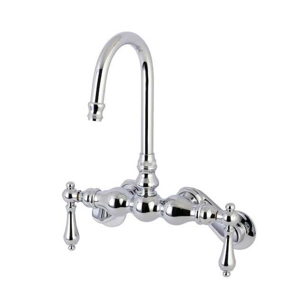 Wall-Mount Clawfoot Tub Faucet, Polished Chrome, Tub Wall Mount